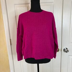 Vince Camuto Crewneck Sweater M Hot Pink Knit